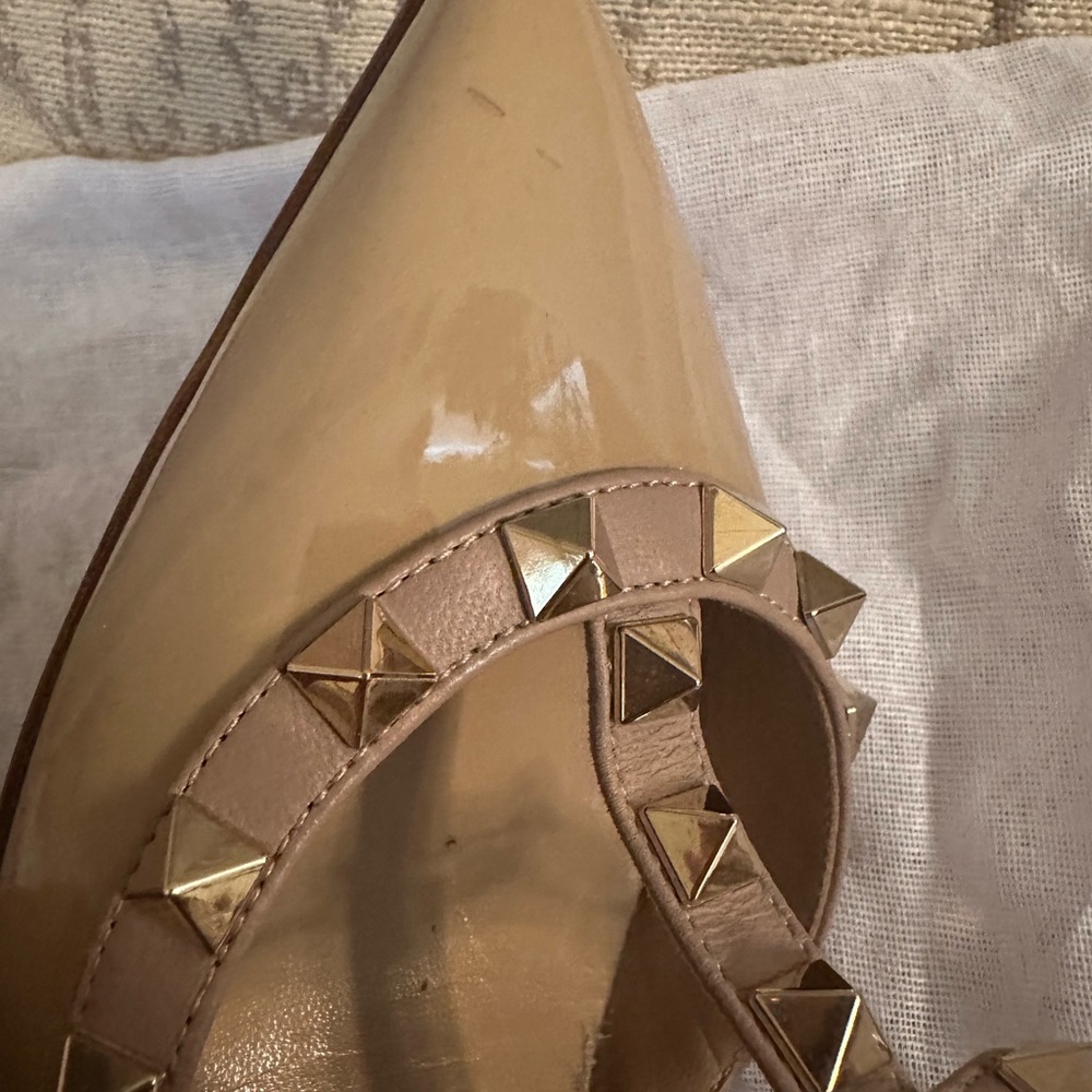 Valentino Beige Rockstud Heels - Picture 8 of 11